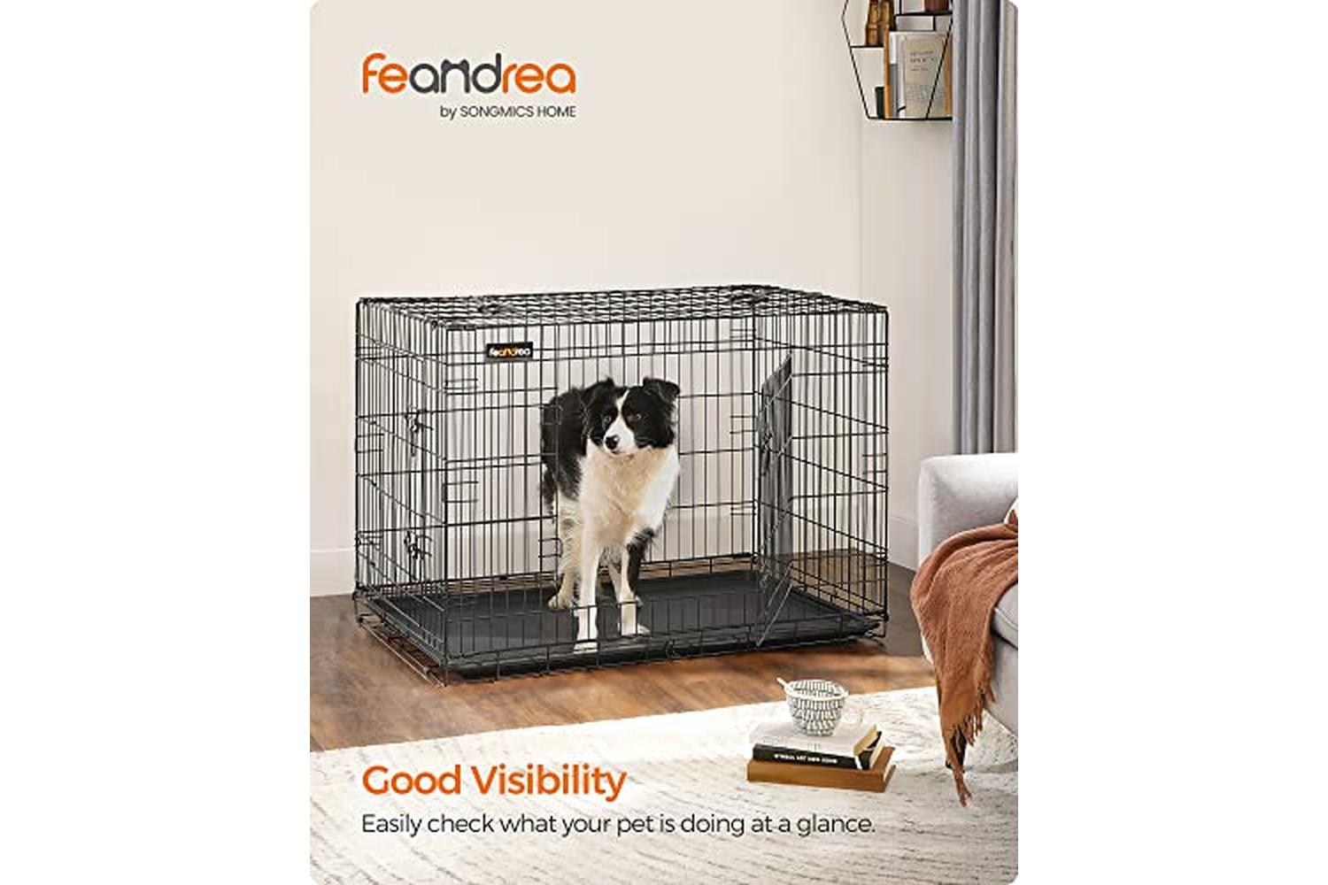Feandrea PPD42H Dog Cage XXL with 2 Doors-2