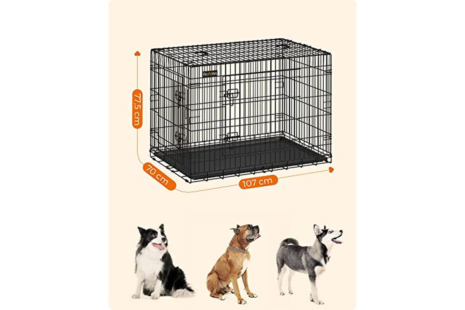 Feandrea PPD42H Dog Cage XXL with 2 Doors-4
