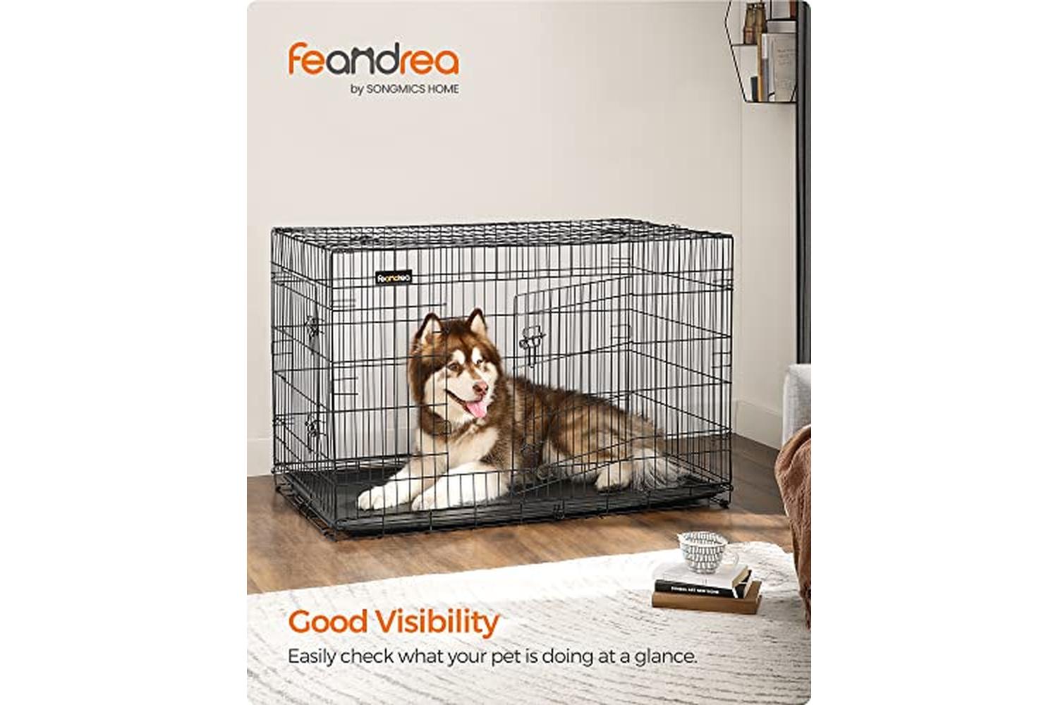 Feandrea PPD48H Dog Cage XXXL with 2 Doors-2