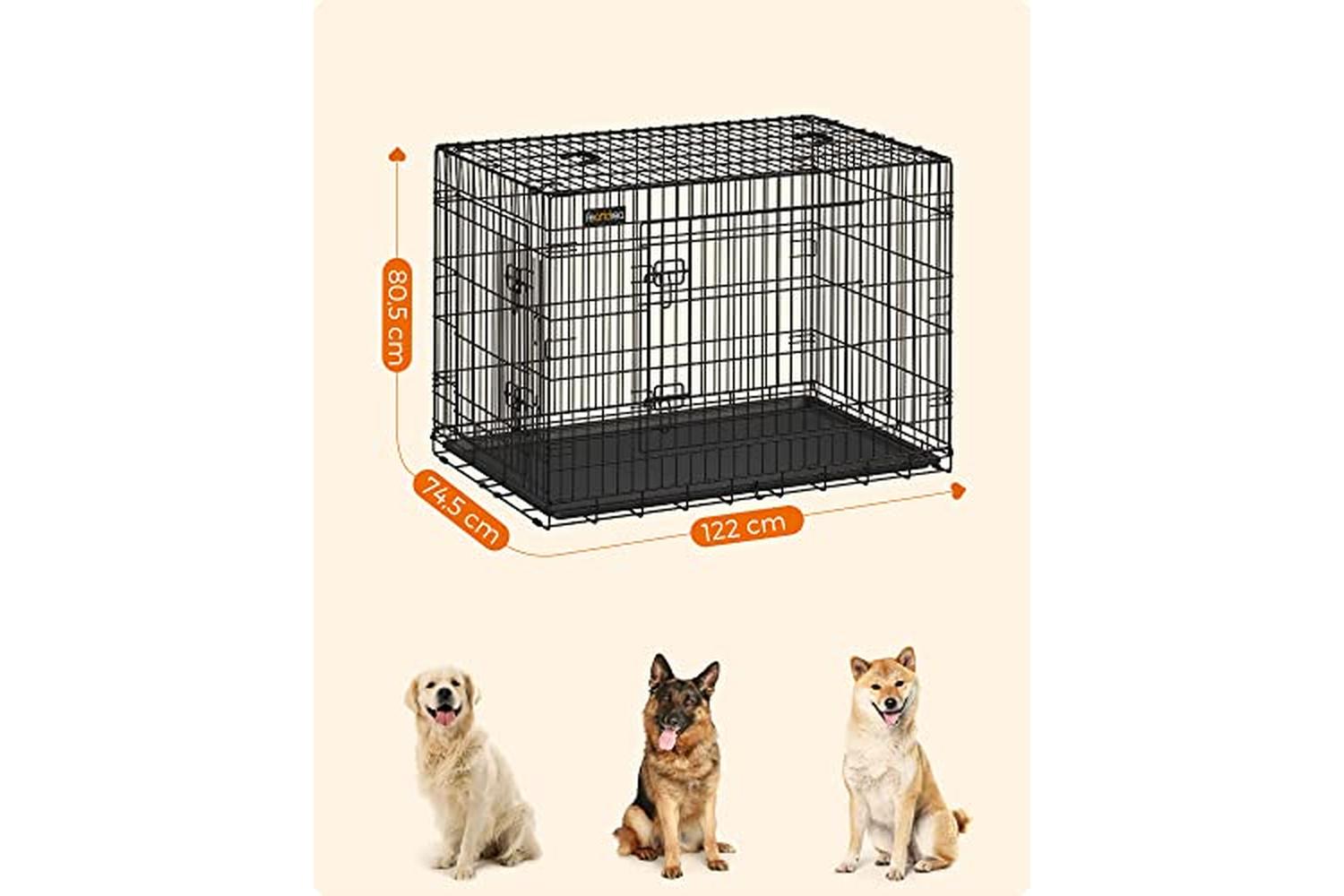 Feandrea PPD48H Dog Cage XXXL with 2 Doors-4