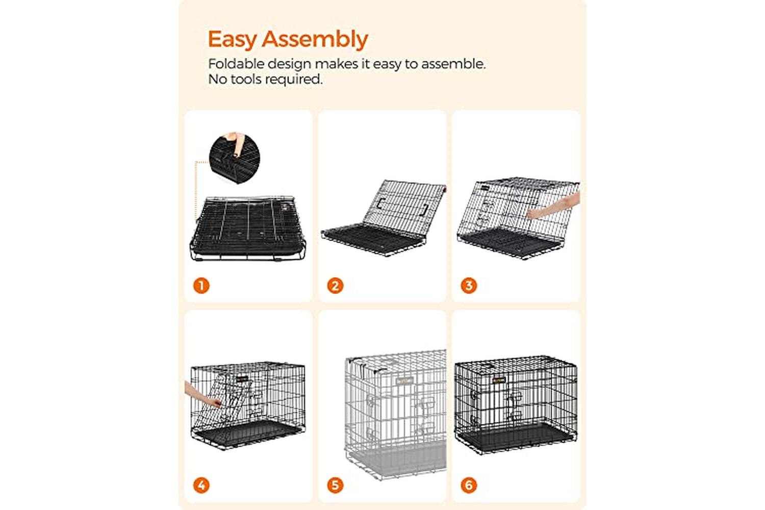 Feandrea PPD48H Dog Cage XXXL with 2 Doors-7