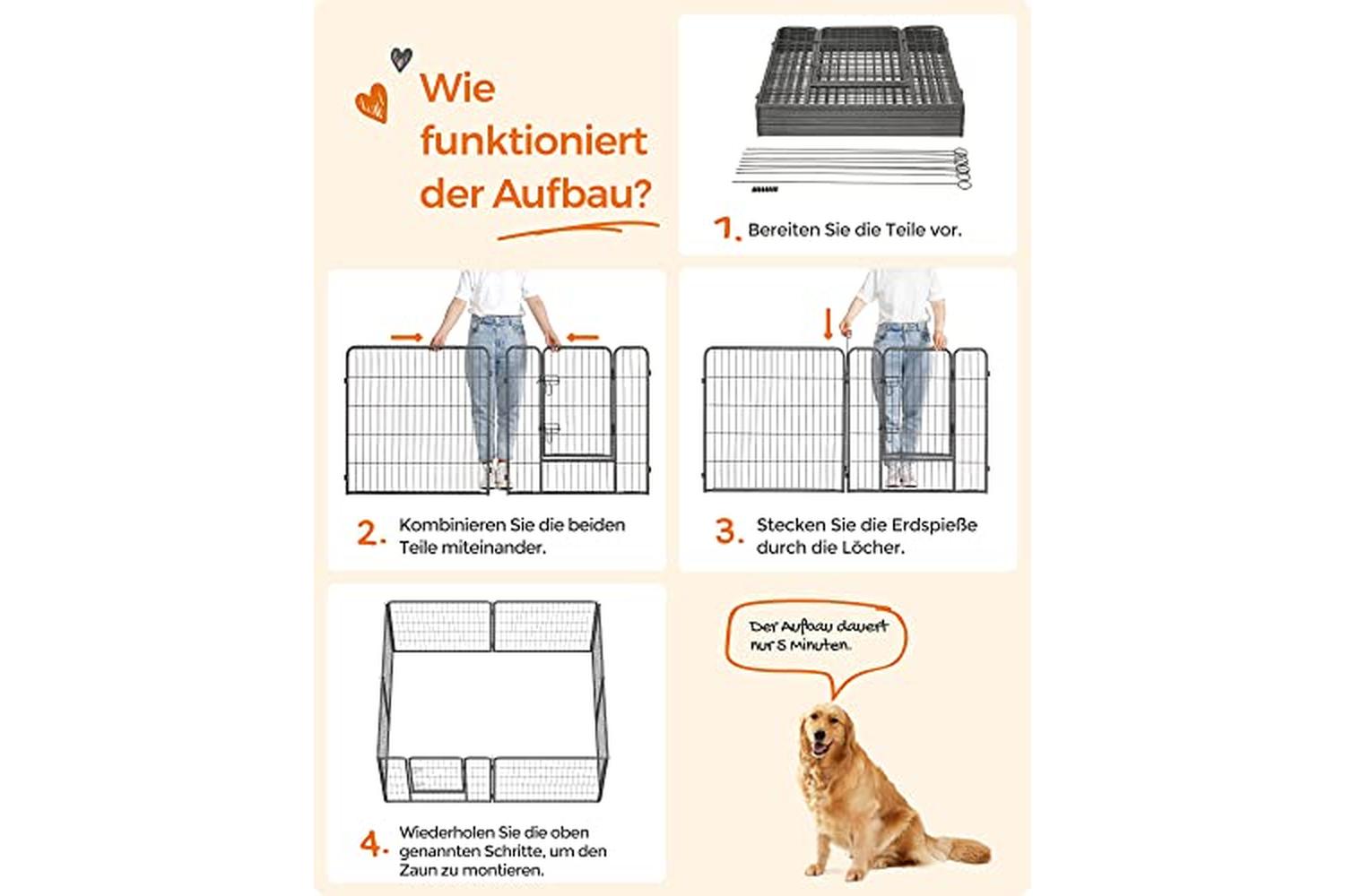 Feandrea PPK88G Puppy Run with 8 Grid Plates-7