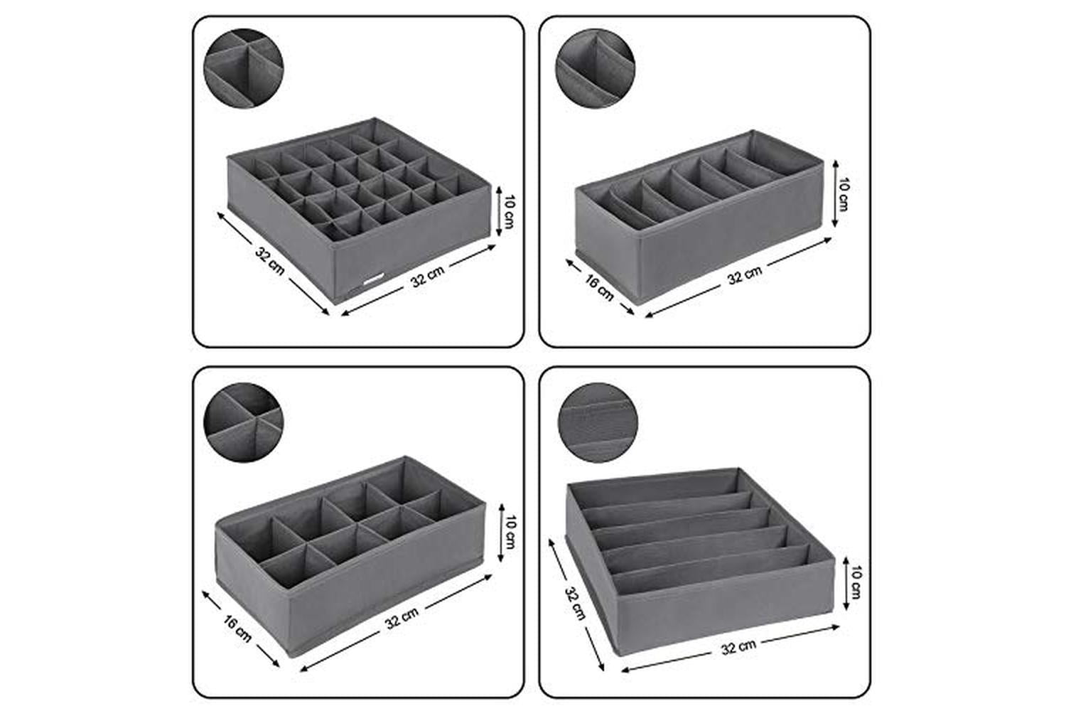 Songmics RUS08GY Storage Boxes for Underwear-3