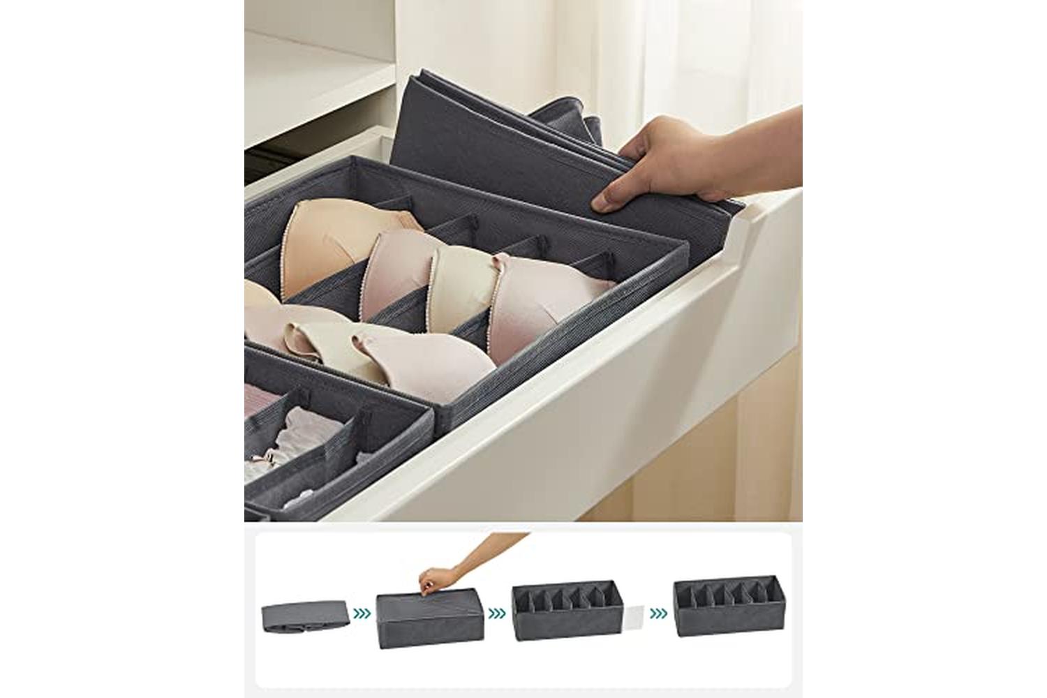 Songmics RUS08GY Storage Boxes for Underwear-4