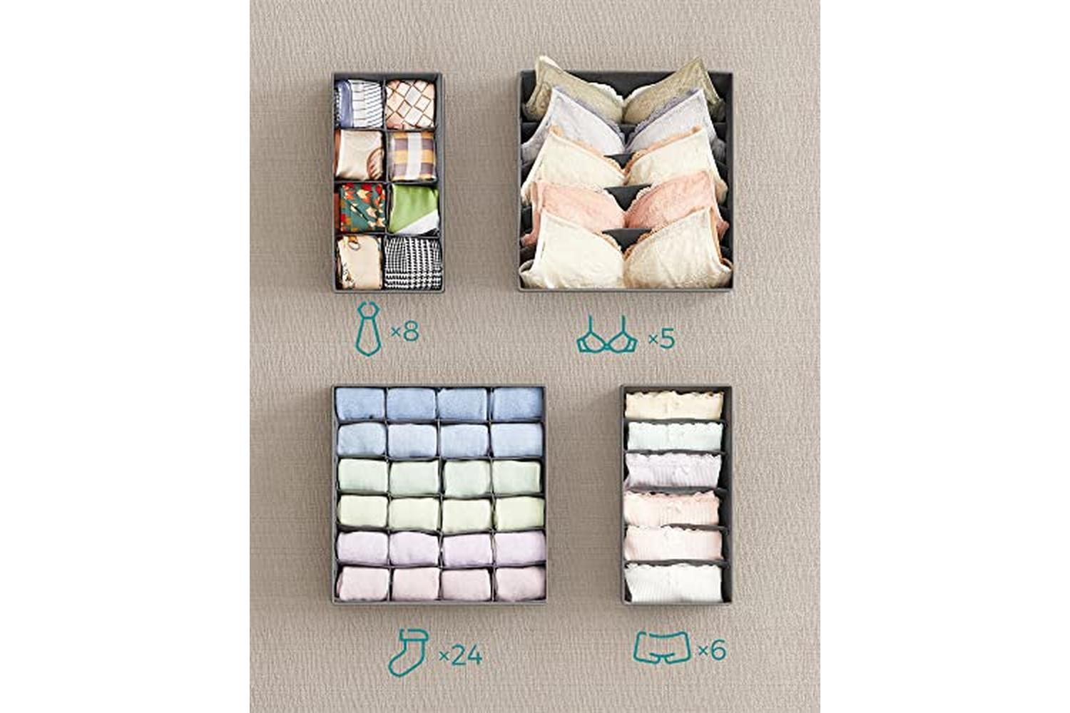 Songmics RUS08GY Storage Boxes for Underwear-5