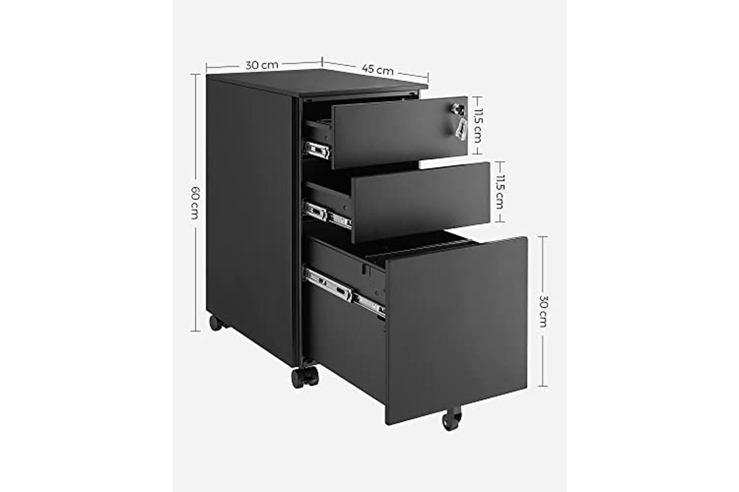Songmics OFC031B01 3-Drawer Box | Black-3