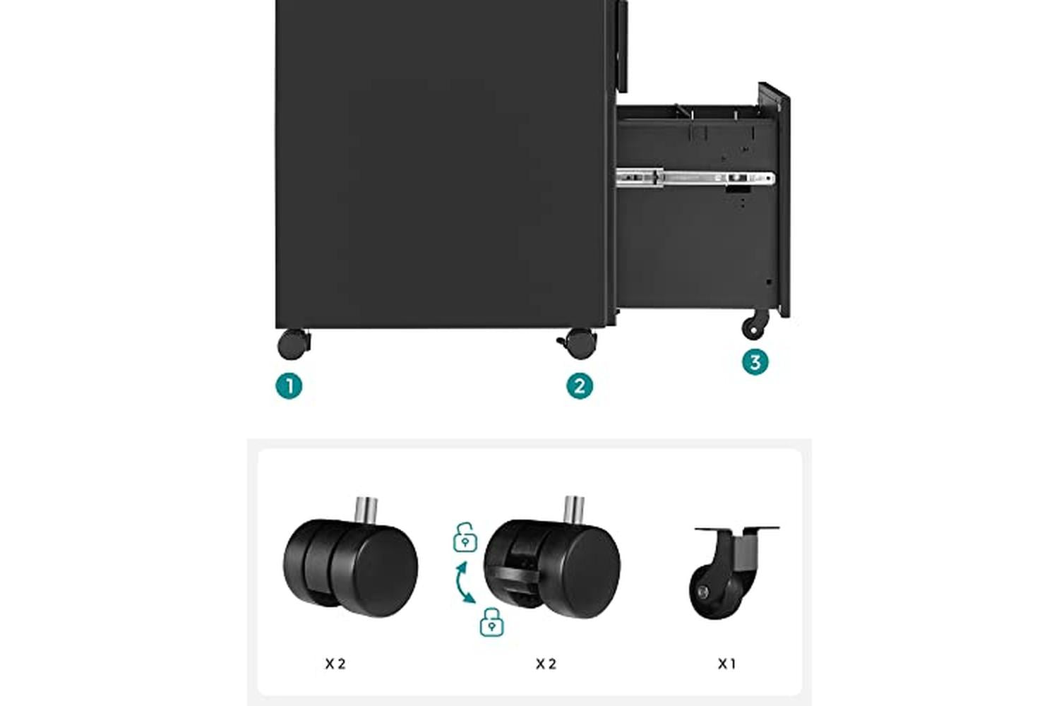 Songmics OFC031B01 3-Drawer Box | Black-7