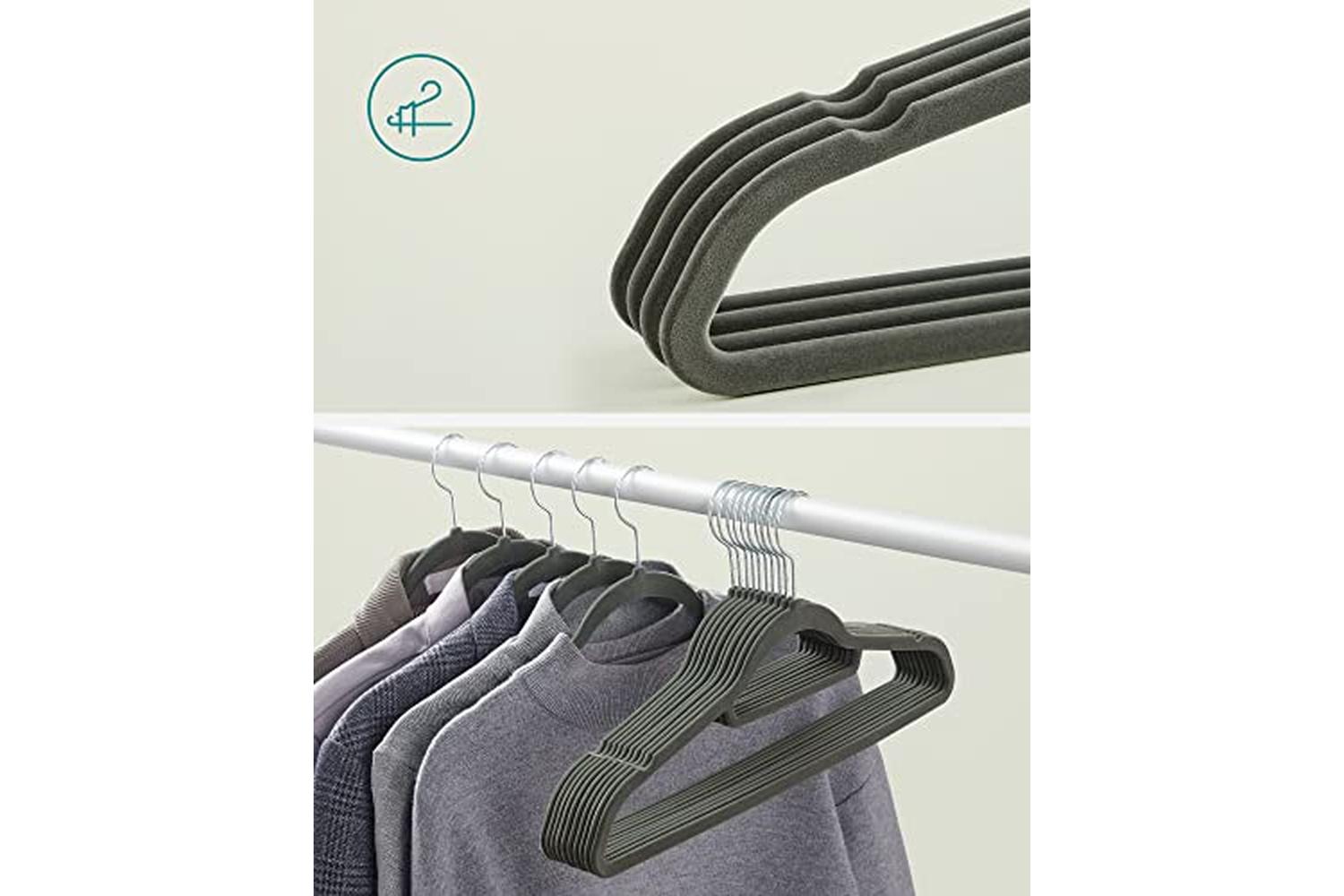 Songmics CRF20V Velvet Hanger | Set of 20 | Grey-3