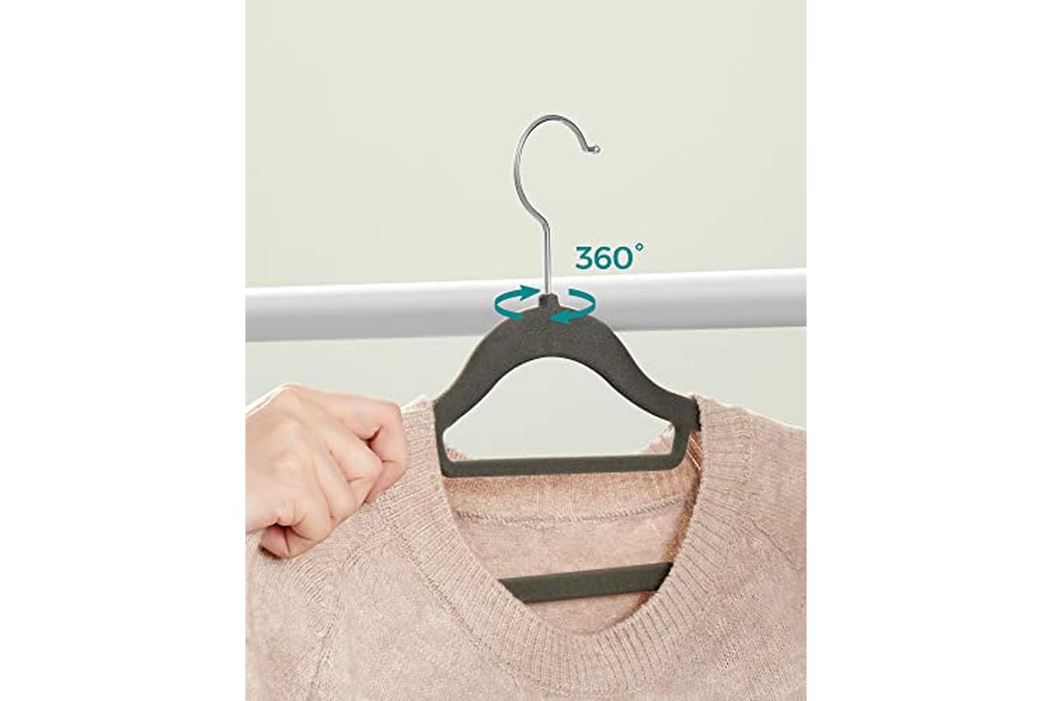 Songmics CRF20V Velvet Hanger | Set of 20 | Grey-7
