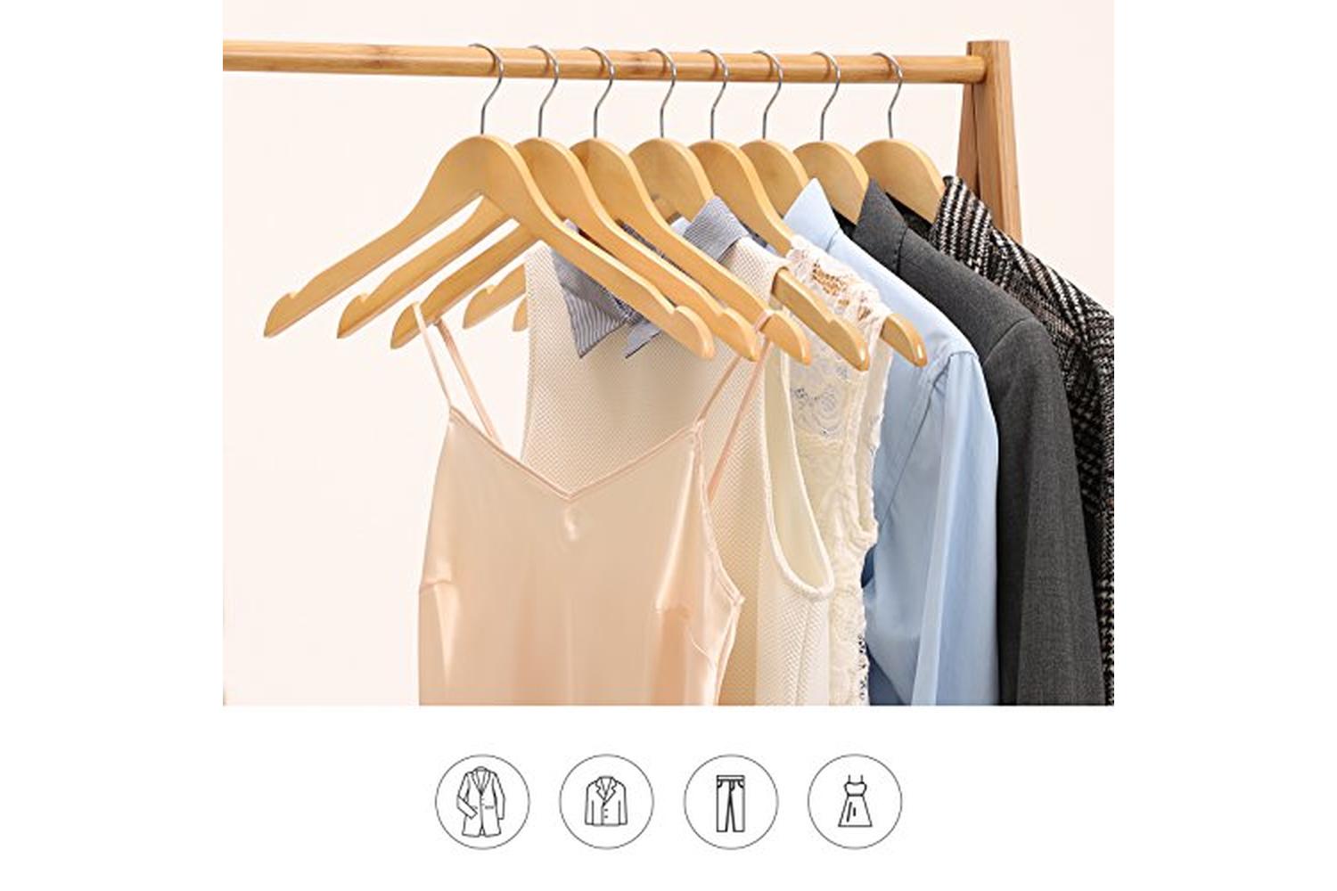Songmics CRW003-20 Plain Temples Maple Hangers | 20 Pieces-2