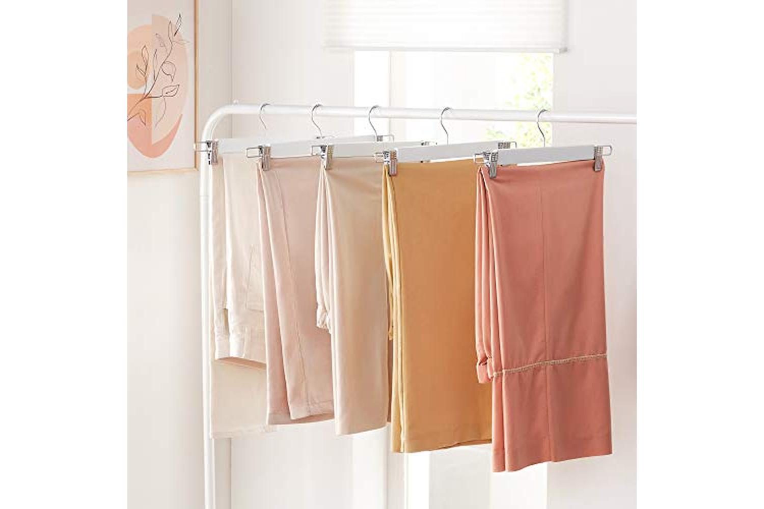 Songmics CRW009W01 Wooden Trousers & Skirt Hanger | Set of 8-2