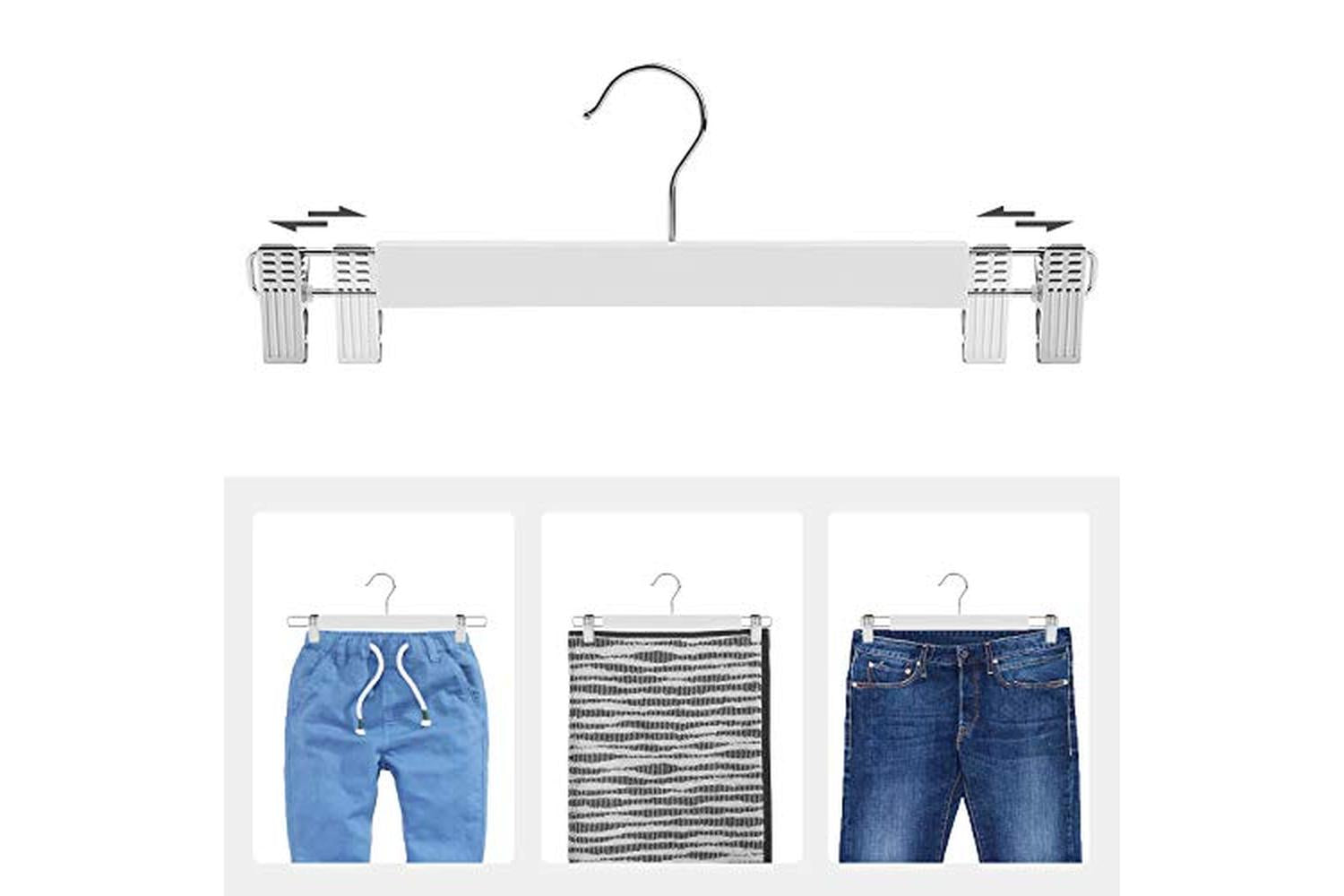 Songmics CRW009W01 Wooden Trousers & Skirt Hanger | Set of 8-6