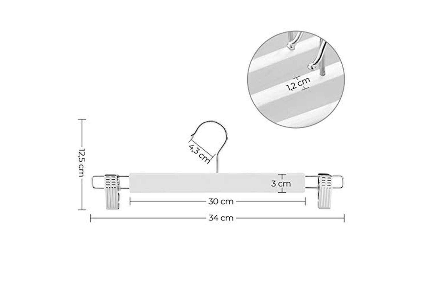 Songmics CRW009W01 Wooden Trousers & Skirt Hanger | Set of 8-7