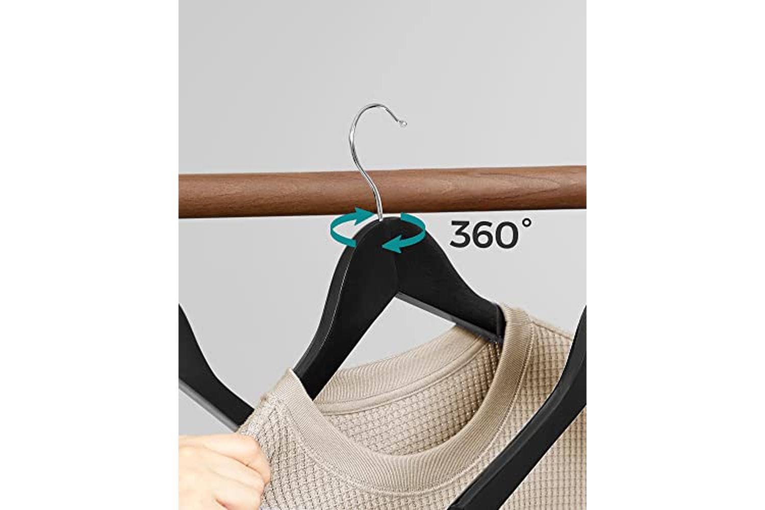 Songmics CRW02B-50 Wooden Hangers | Set of 50-7