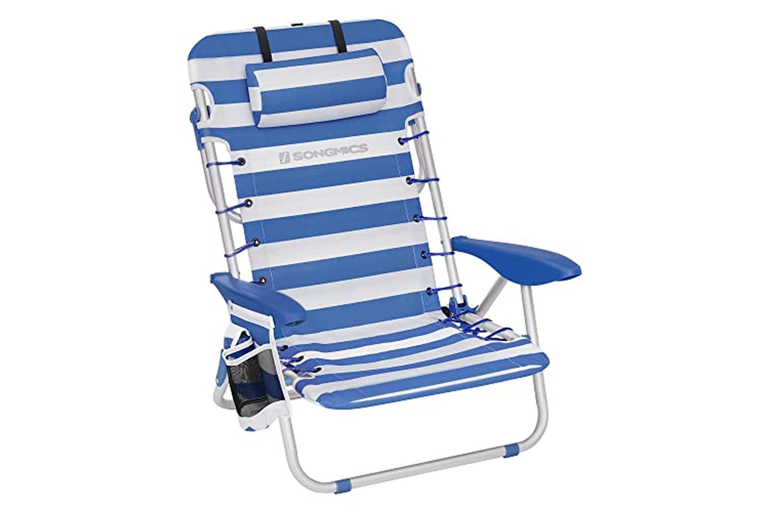 Songmics GCB62BU Beach Chair | Blue & white