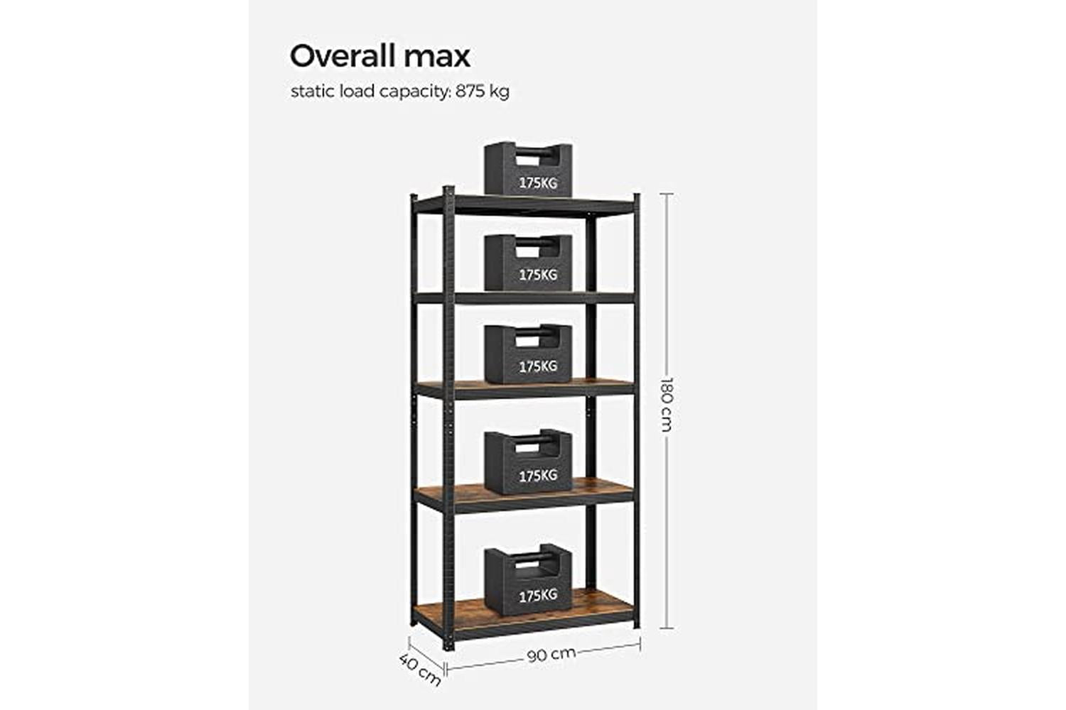 Songmics GLR040B11 5 Tier Storage Rack-5