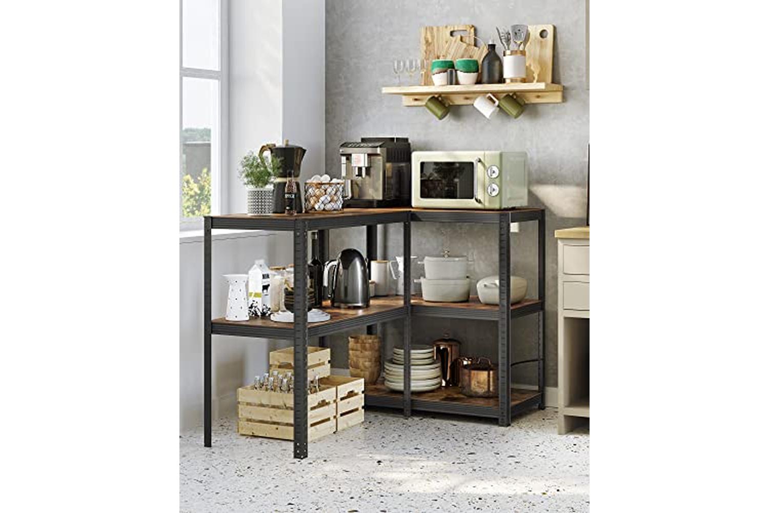 Songmics GLR050B11 Standing Shelf with Metal Frame-2
