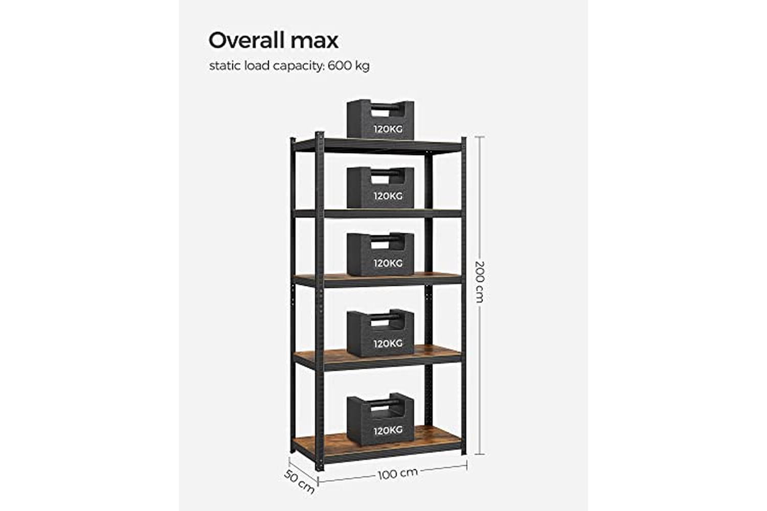 Songmics GLR050B11 Standing Shelf with Metal Frame-3