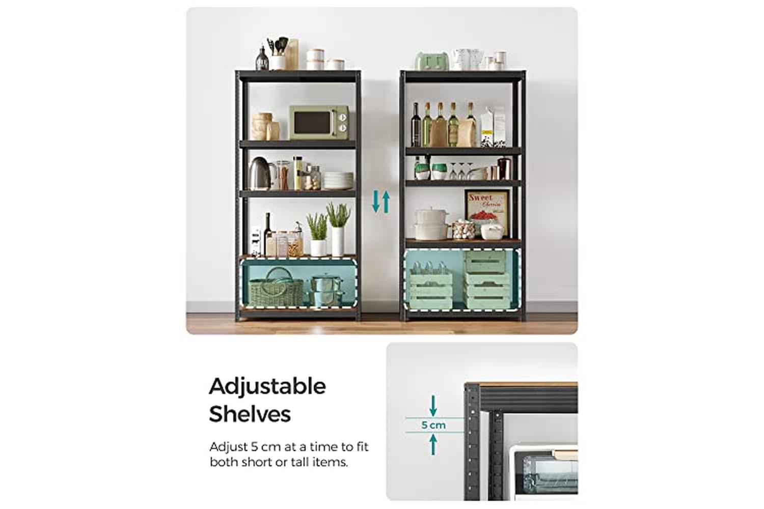 Songmics GLR050B11 Standing Shelf with Metal Frame-4