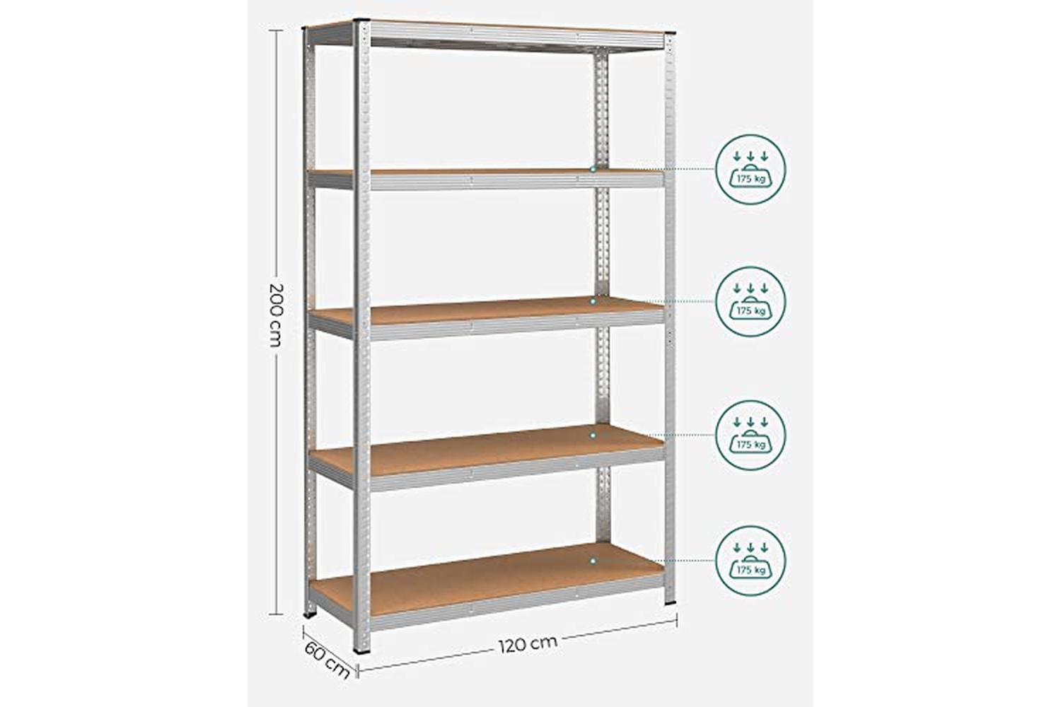 Songmics GLR060E01 Storage Rack with 5 Adjustable Shelves-4