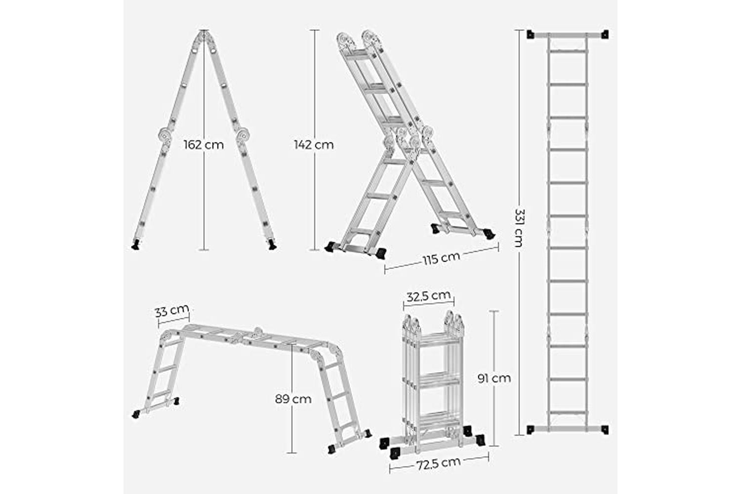 Songmics GLT36M Multifunction Ladder-7