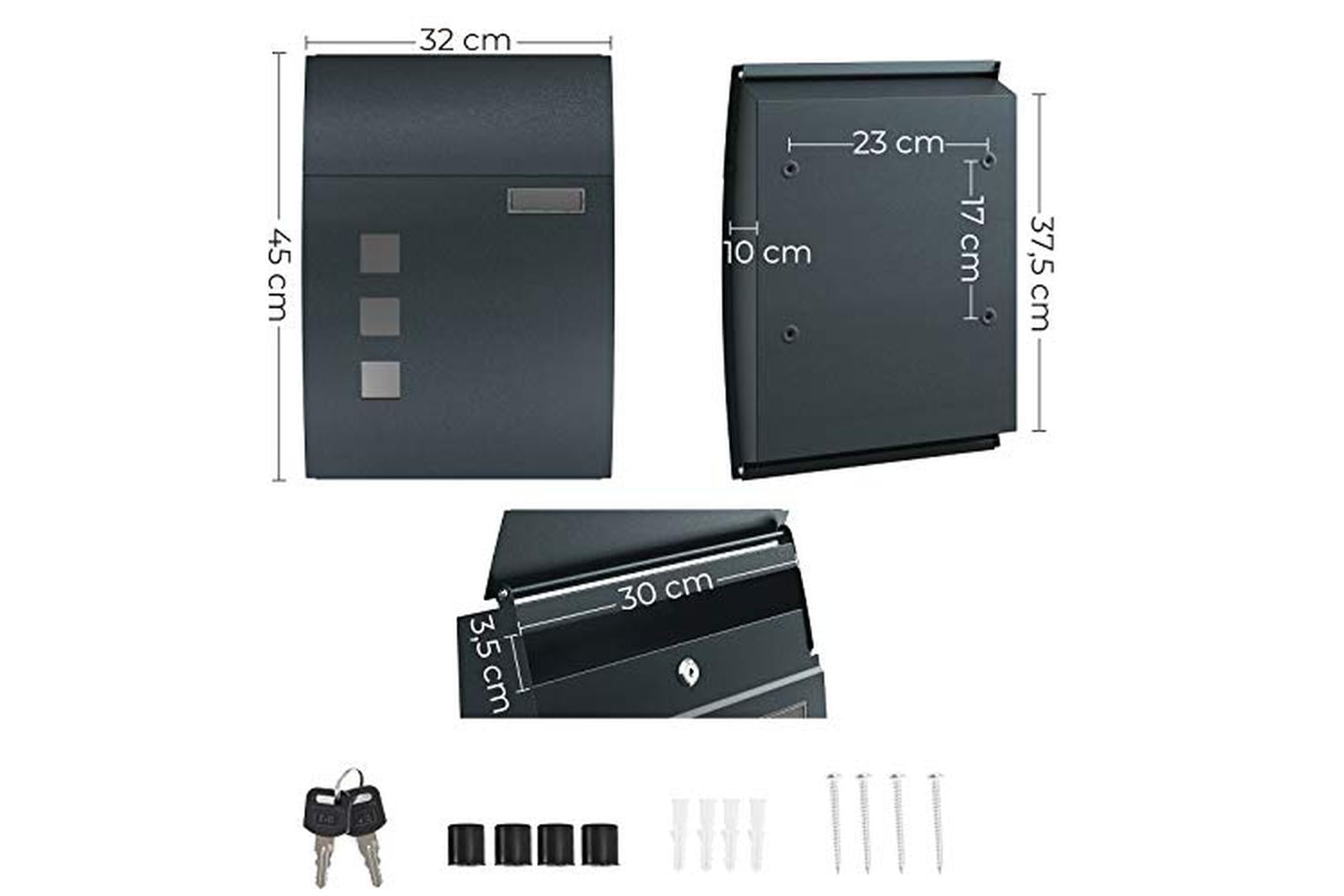 Songmics GMB030G02 Mailbox | Anthracite-5