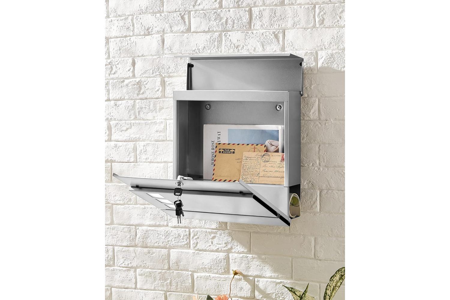 Songmics GMB052S02 Modern Letterbox | Stainless Steel-2