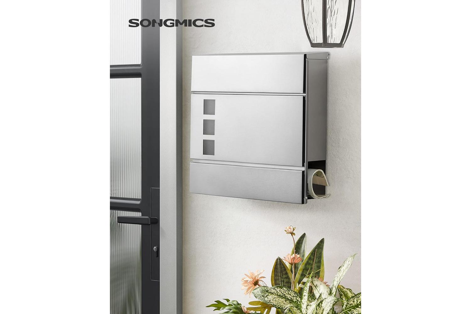 Songmics GMB052S02 Modern Letterbox | Stainless Steel-4