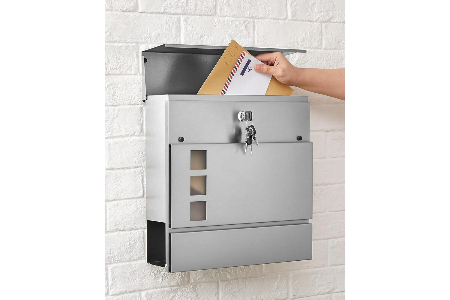 Songmics GMB052S02 Modern Letterbox | Stainless Steel-5