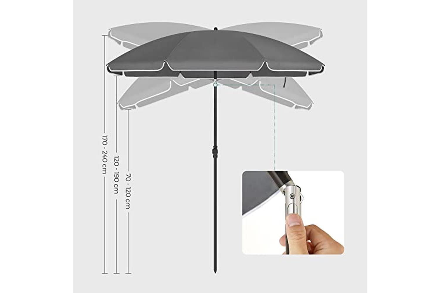 Songmics GPU065G01 Foldable Garden Parasol-5