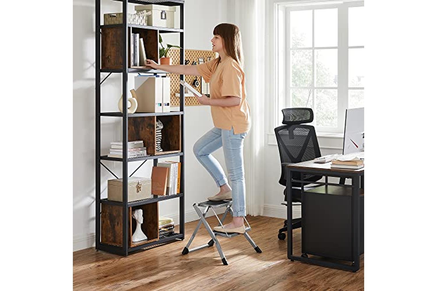 Songmics GSL002GY01 Stepladder With 2 Steps-3