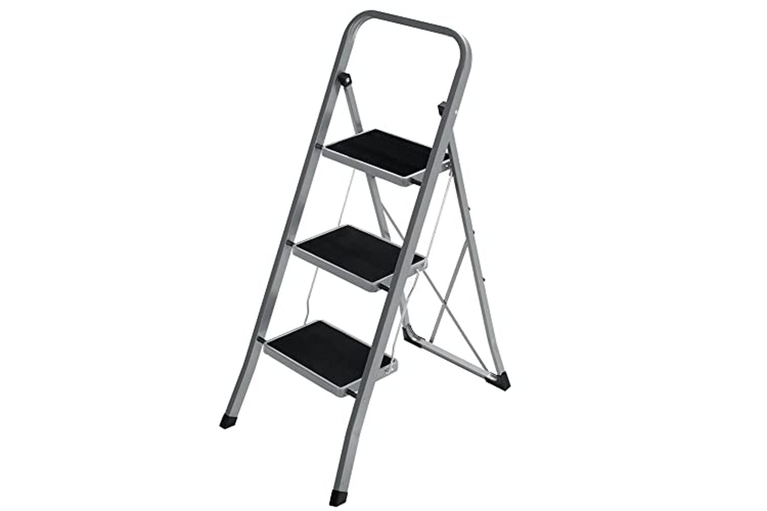 Songmics GSL003GY01 Step Stool With 3 Steps | Grey & Black