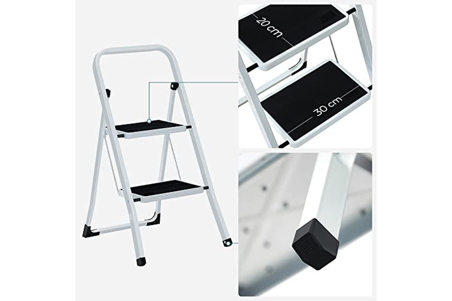 Songmics GSL12WT 2 Steps Stepladder-6