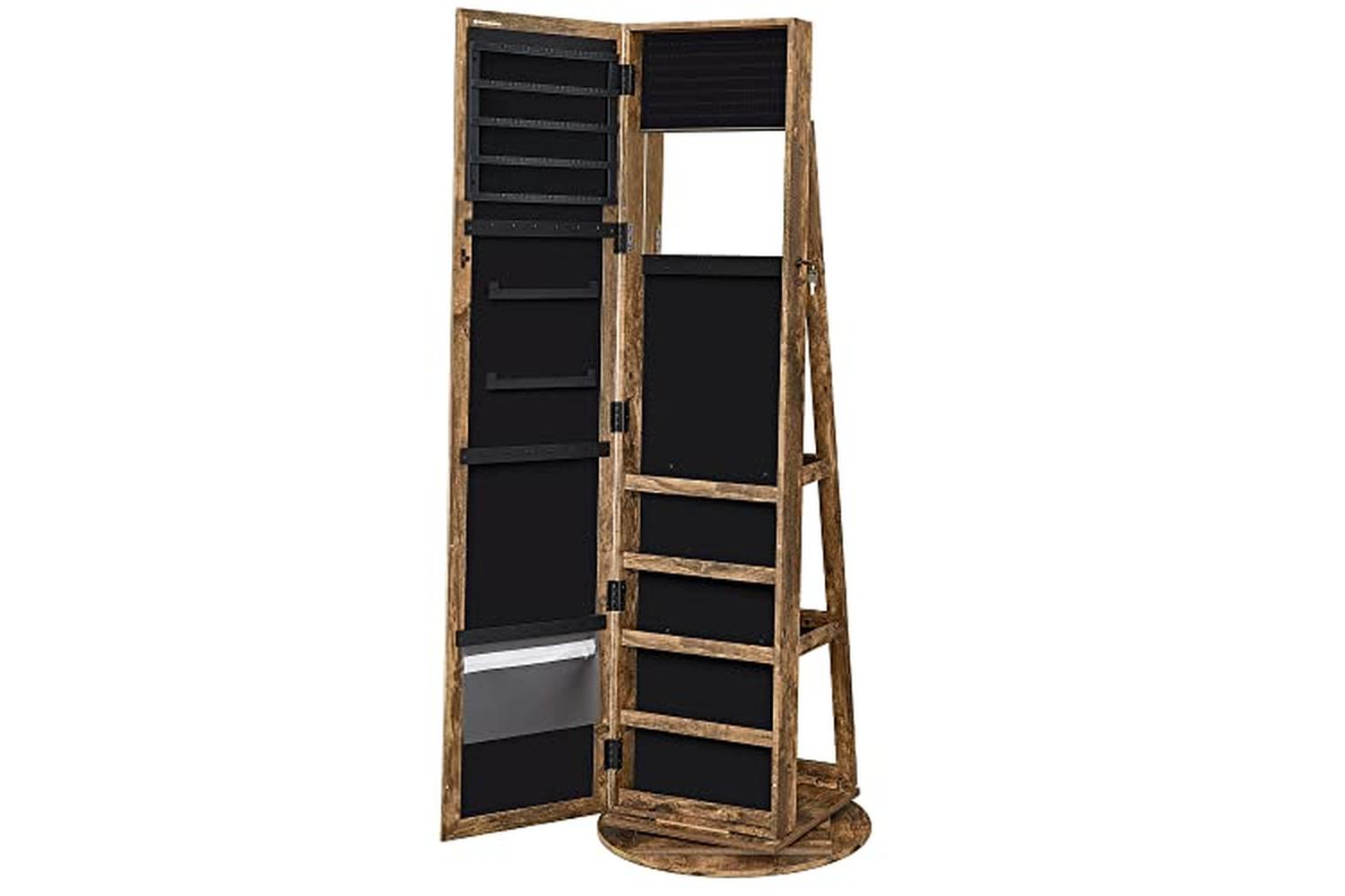 Songmics JJC062K01 360Â° Rotatable Jewelry Cabinet | Vintage Brown