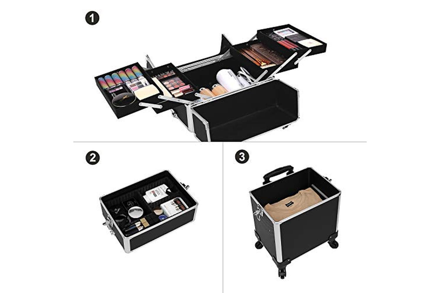 Songmics JHZ01B 3-in-1 Cosmetic Trolley | Black-4
