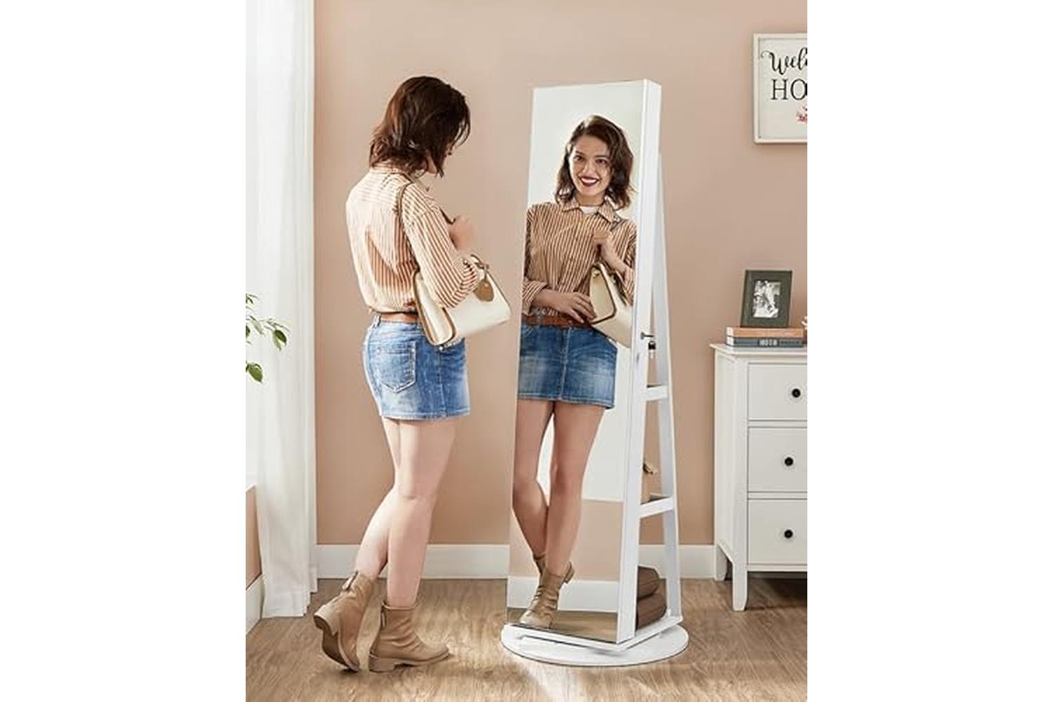 Songmics JJC007W01 Jewelry Cabinet with Mirror-2
