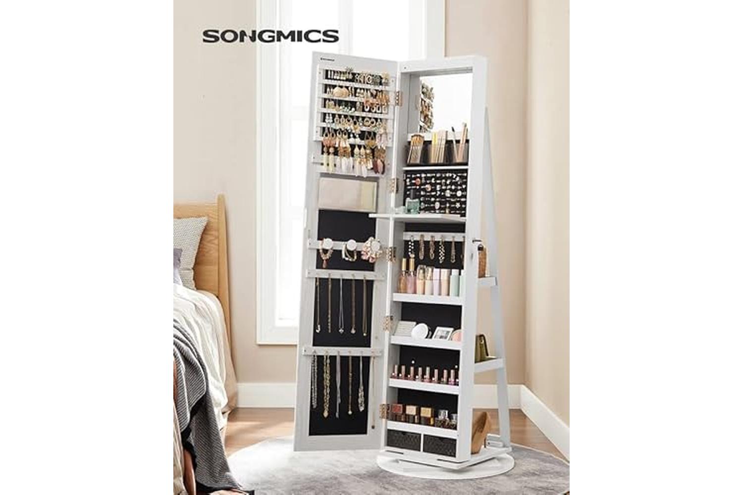 Songmics JJC007W01 Jewelry Cabinet with Mirror-4