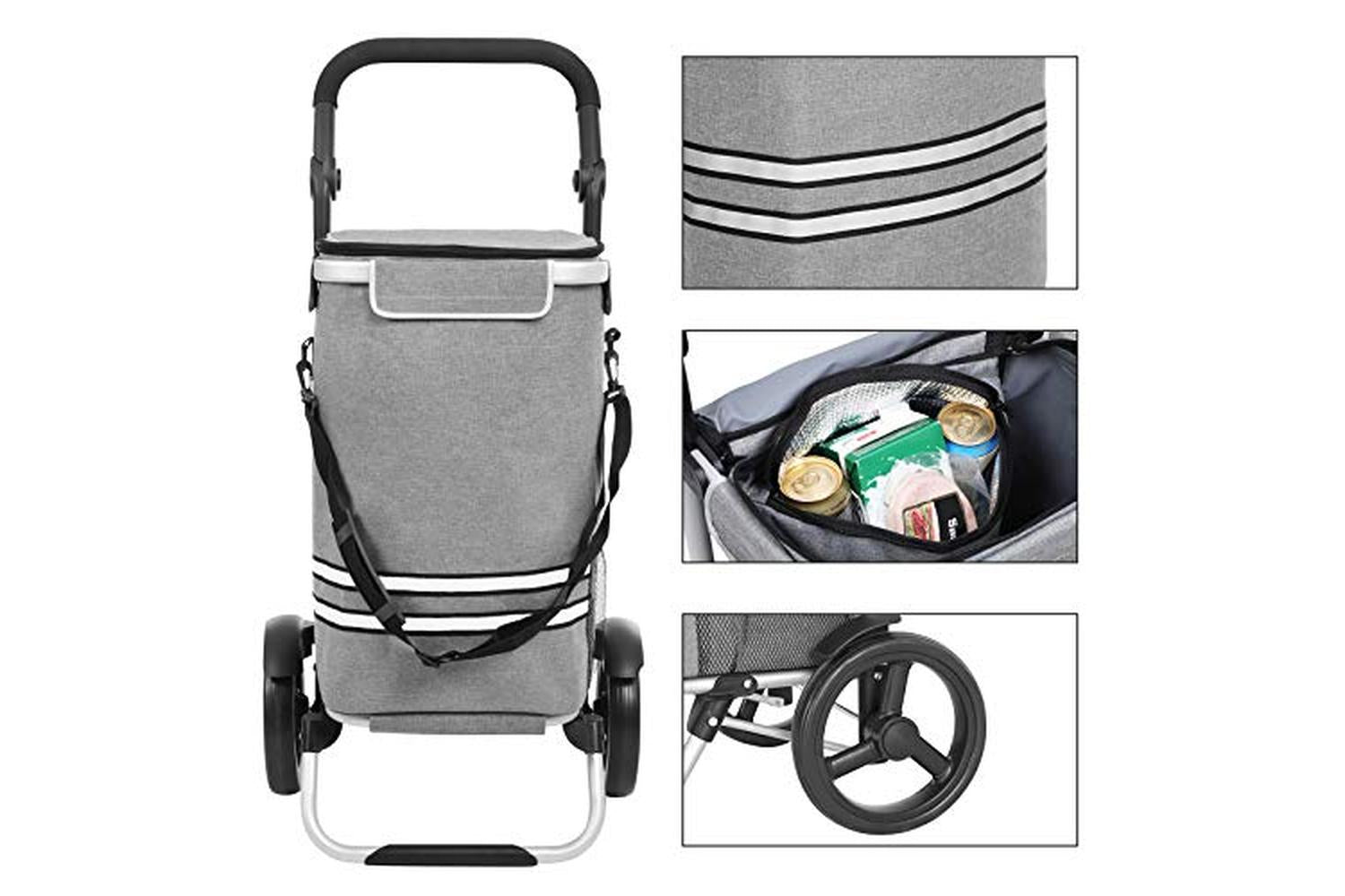 Songmics KST02GY Collapsible Shopping Trolley | Grey-2