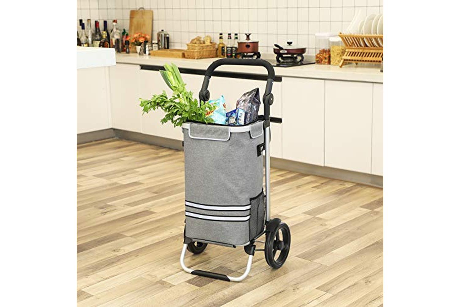 Songmics KST02GY Collapsible Shopping Trolley | Grey-3