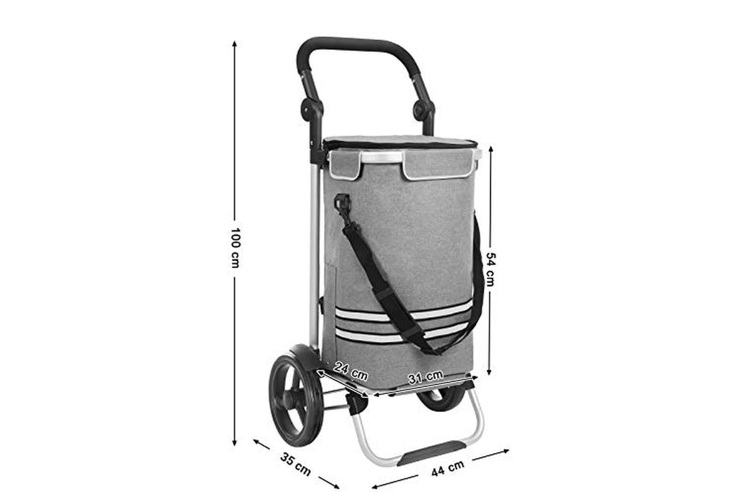 Songmics KST02GY Collapsible Shopping Trolley | Grey-6