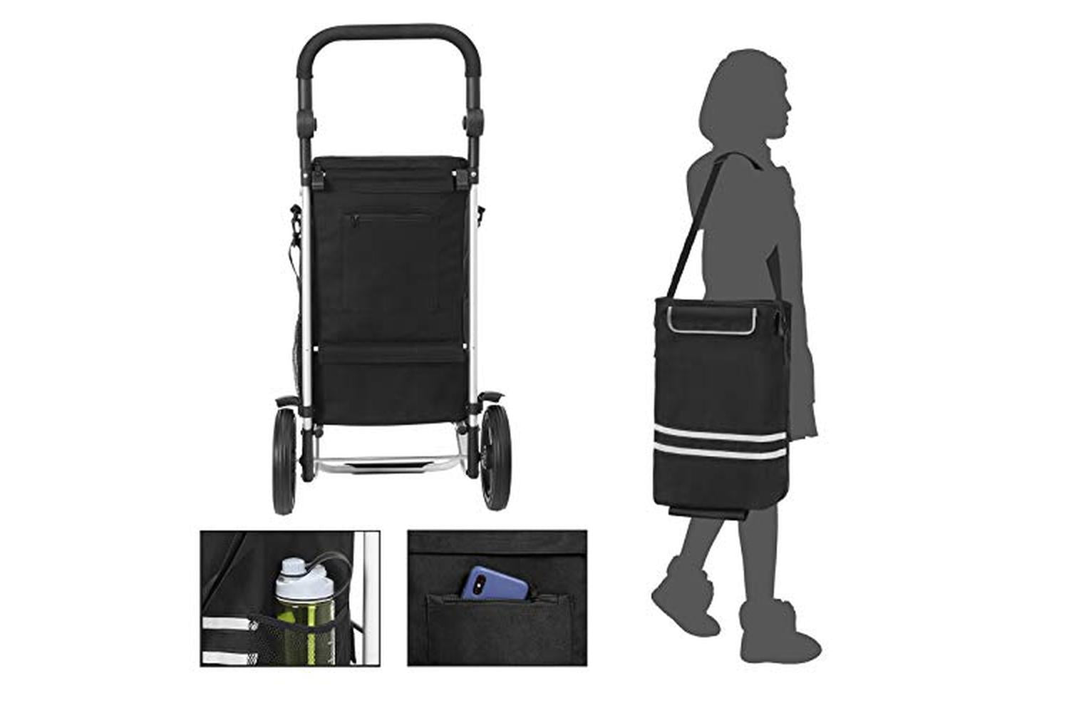 Songmics KST03BK 35 L Shopping Trolley | Black-5