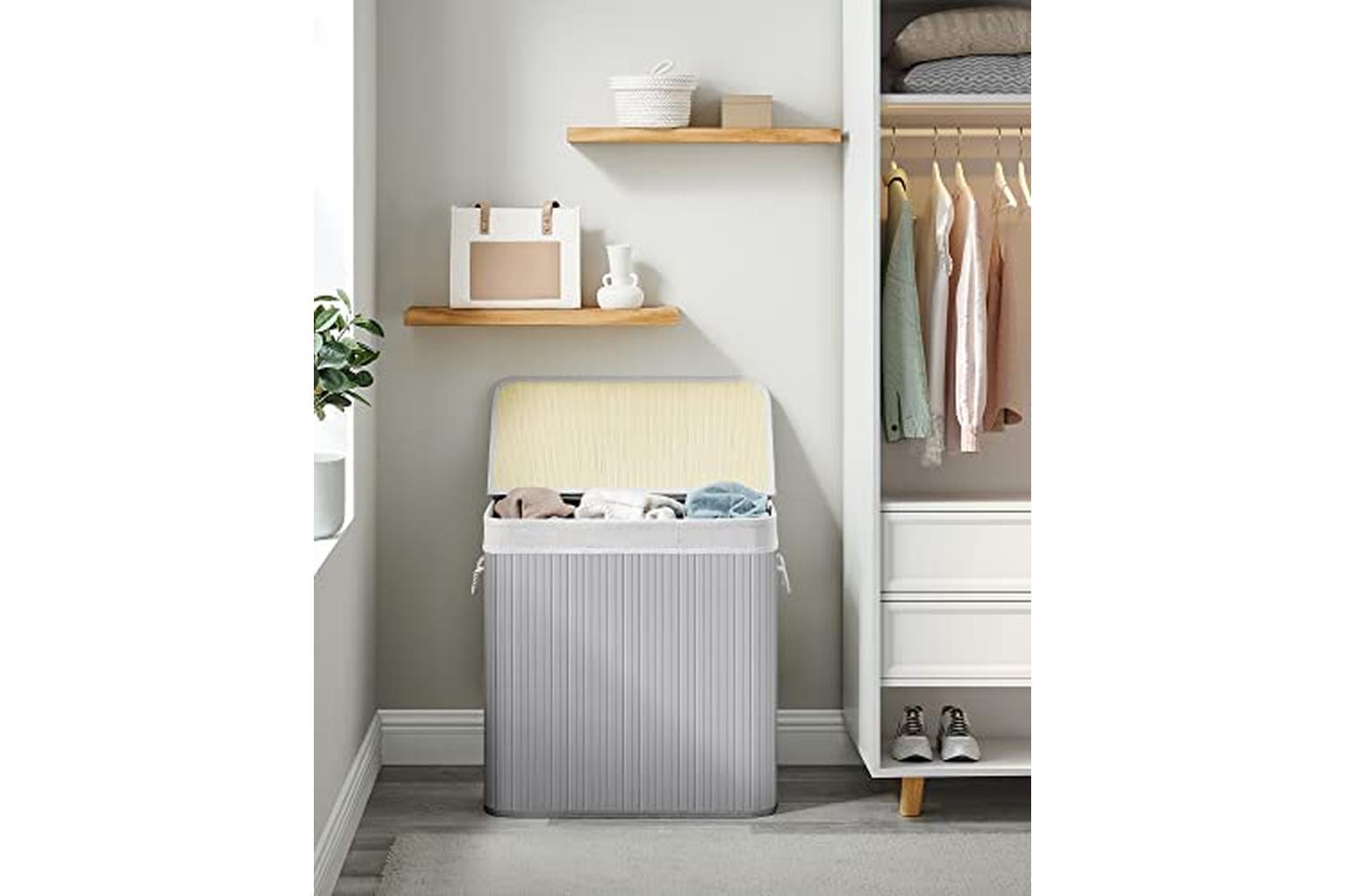 Songmics LCB091G01 3 Compartment Laundry Basket-3