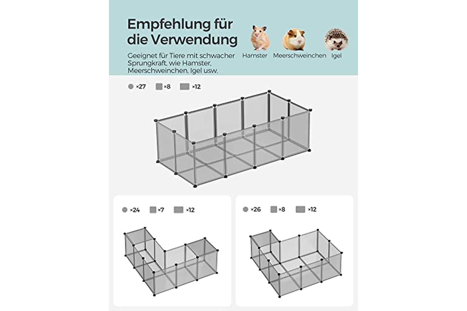 Songmics LPC002G01 Plastic Outdoor Enclosure Cage | Grey-3
