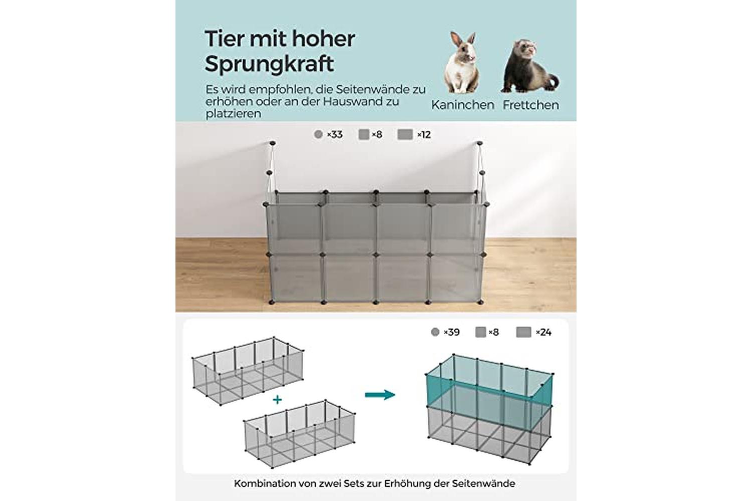 Songmics LPC002G01 Plastic Outdoor Enclosure Cage | Grey-4