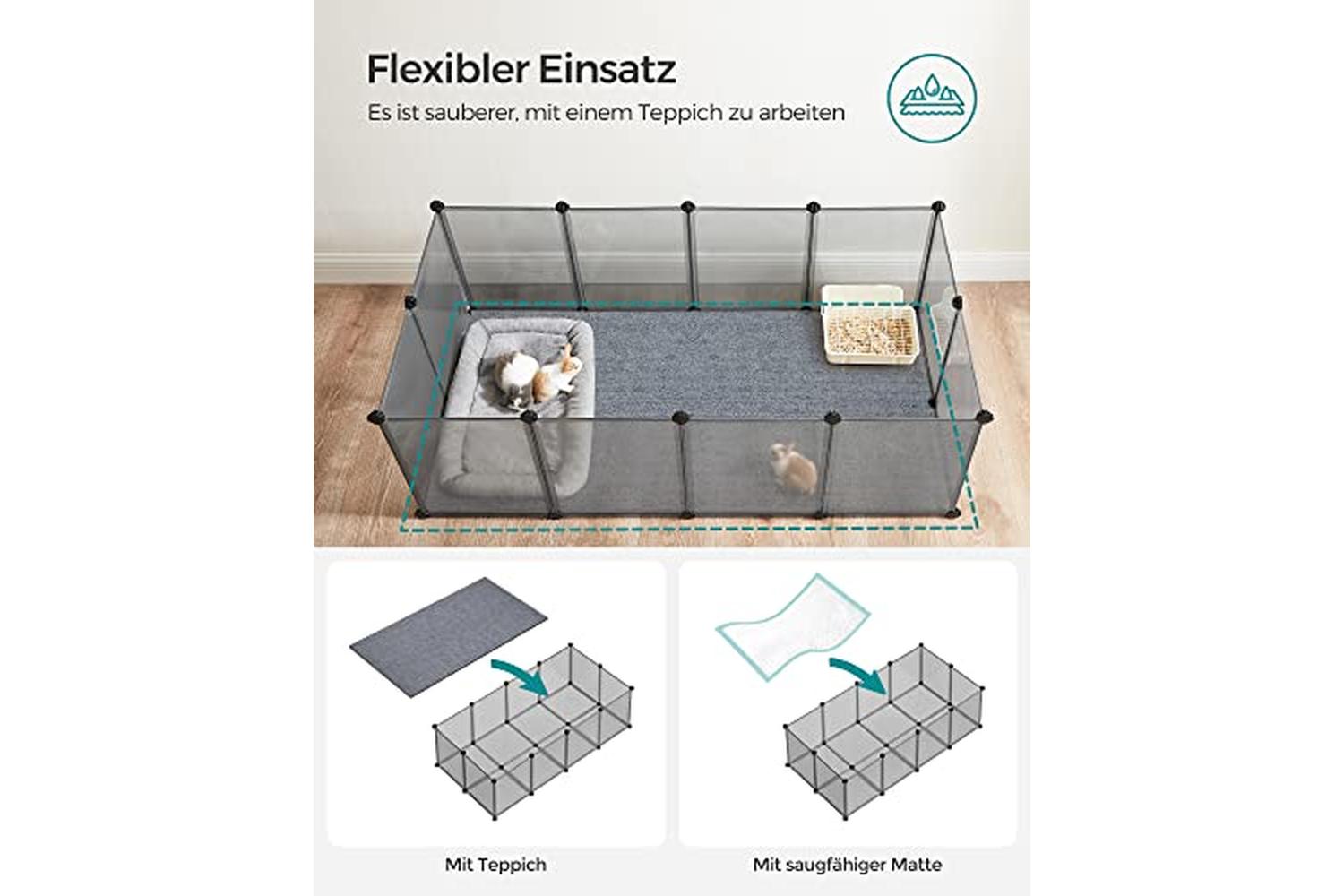 Songmics LPC002G01 Plastic Outdoor Enclosure Cage | Grey-6
