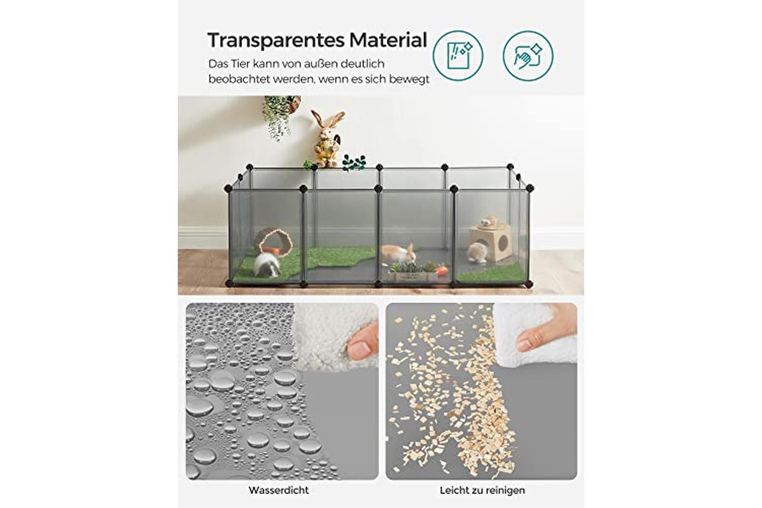 Songmics LPC002G01 Plastic Outdoor Enclosure Cage | Grey-7