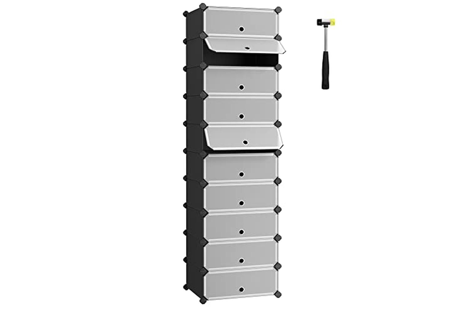 Songmics LPC10HV1 Plastic High Shoe Rack | Black
