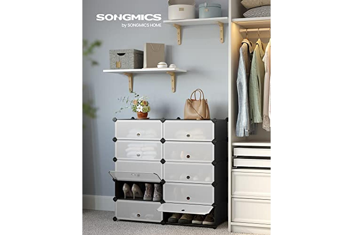 Songmics LPC10HV1 Plastic High Shoe Rack | Black-2