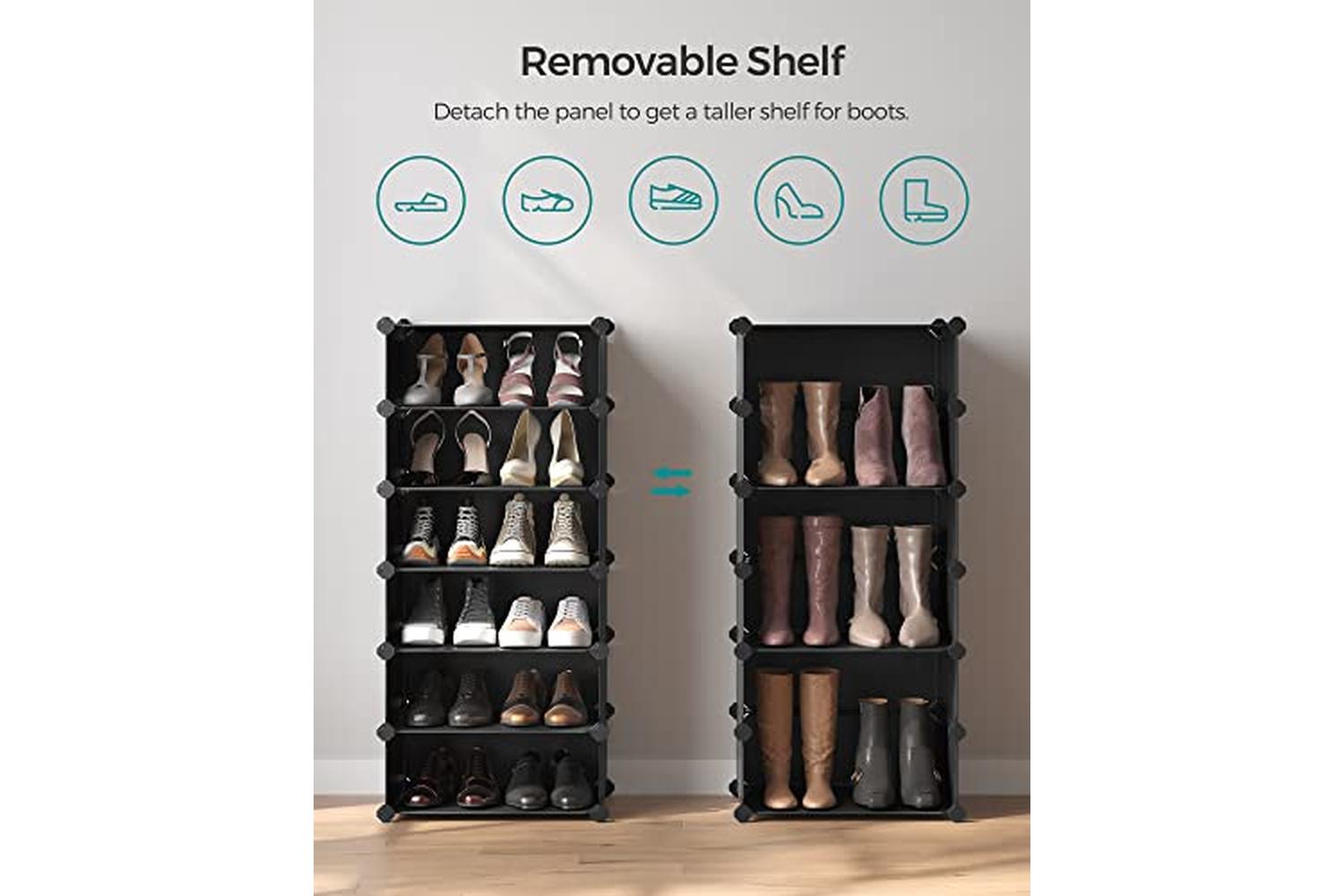 Songmics LPC10HV1 Plastic High Shoe Rack | Black-3