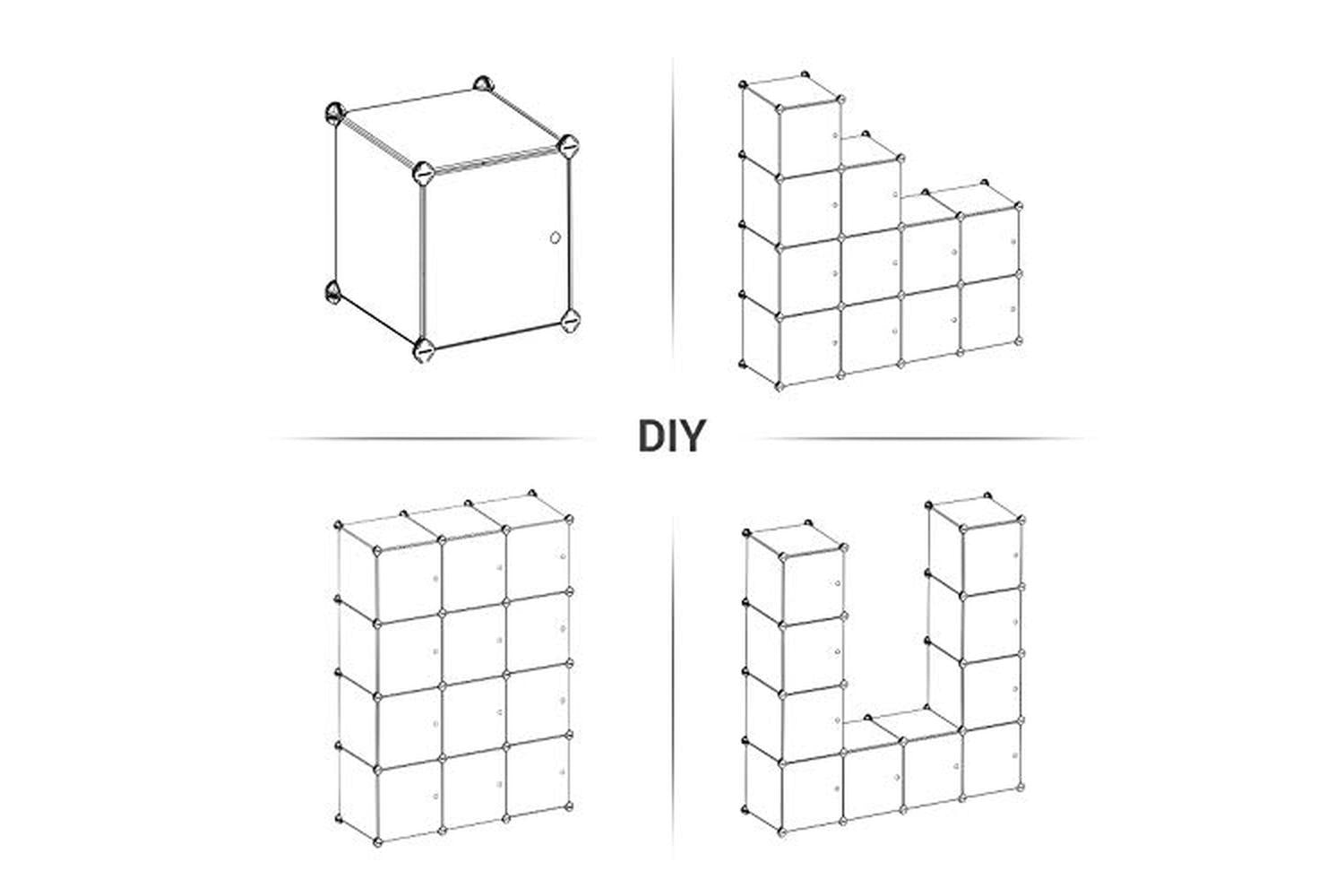 Songmics LPC342W01 Shelving System with 12 Compartments-5